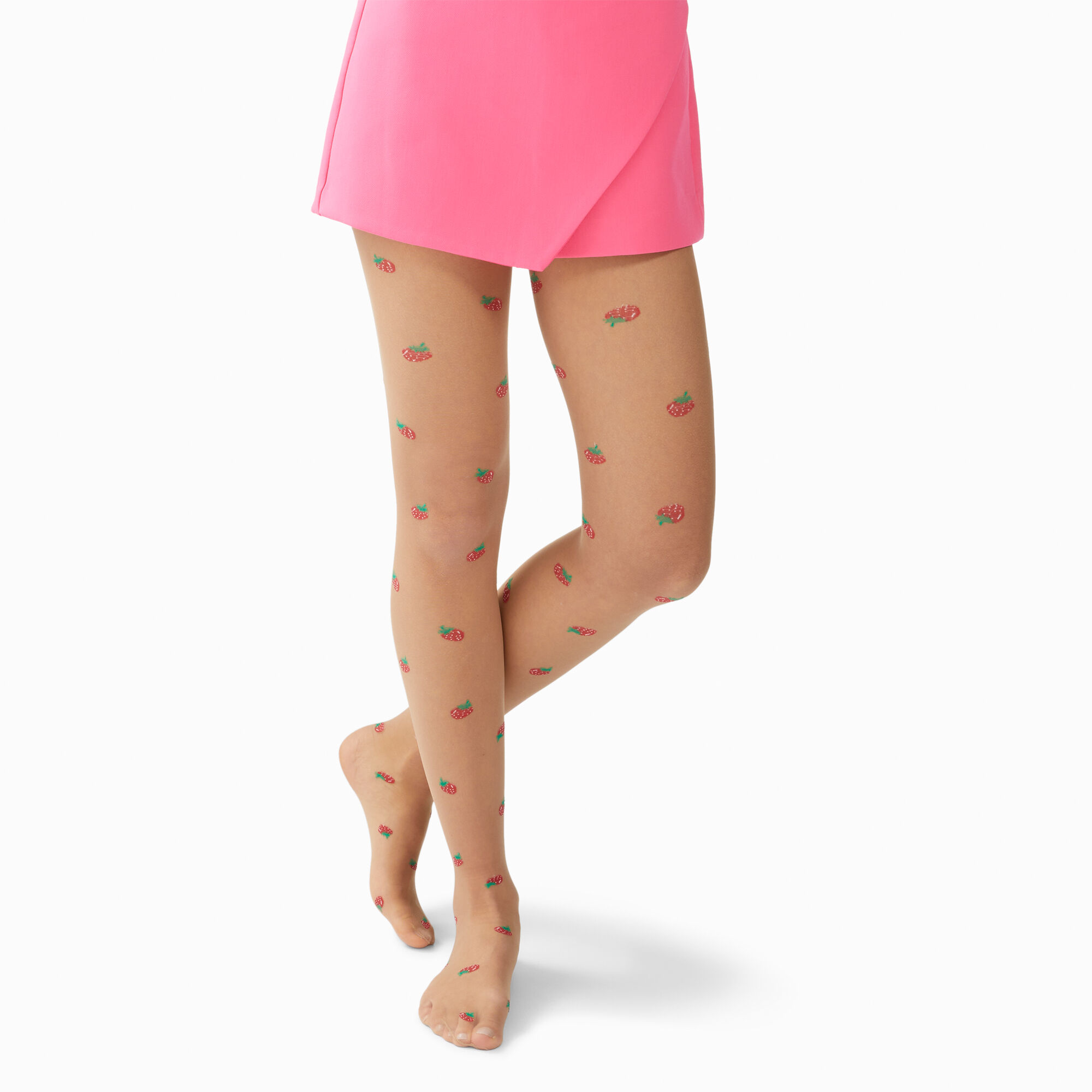 Red Strawberries Tan Tights S M Claire s US