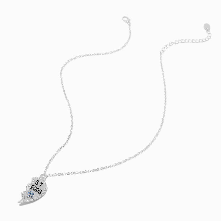 Best Friends Silver-tone Split Heart Pendant Necklaces - 2 Pack,