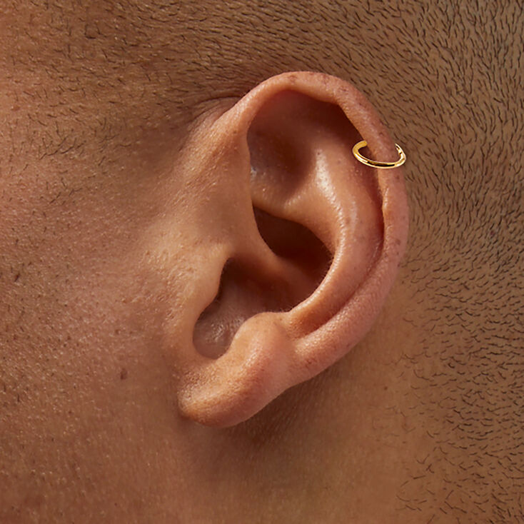 Boucles d&#39;oreilles pour piercing de cartilage 1,0&nbsp;mm en zircon cubique en titane couleur dor&eacute;e - Lot de 3,