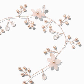 Rose Gold-tone Frosted Flower Hair Swag,