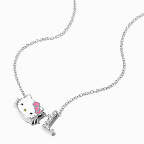 Sterling Silver Hello Kitty&reg; Initial Pendant Necklace - L,