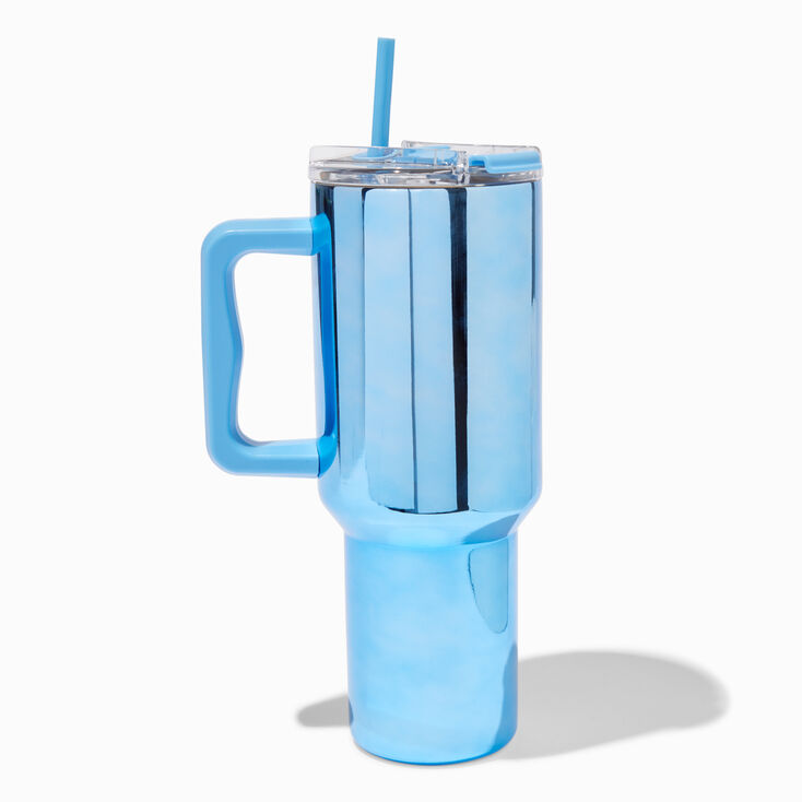 Blue Chrome Stainless Steel Handled Tumbler,