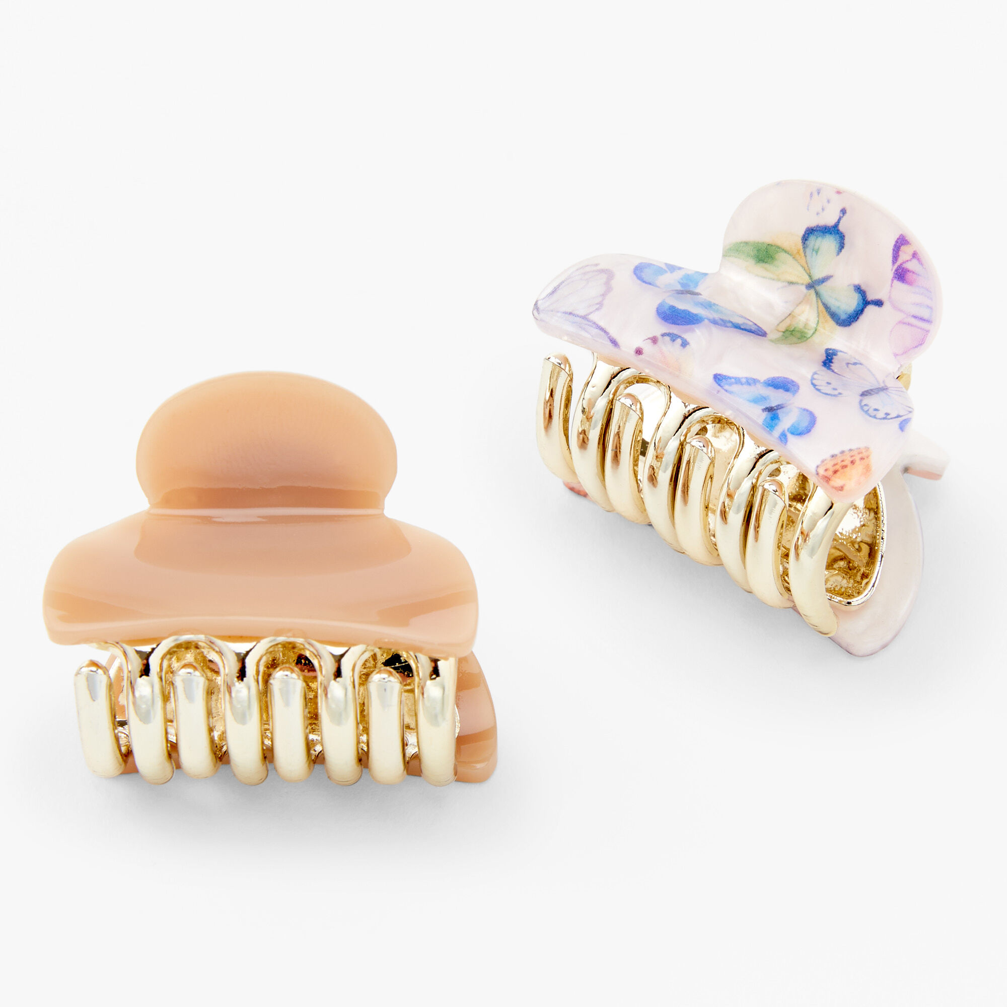 Butterfly Mini Hair Claws - Nude, 2 Pack,