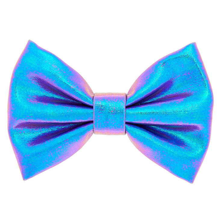 Mini Metallic Mermaid Hair Bow Clip - Lilac,