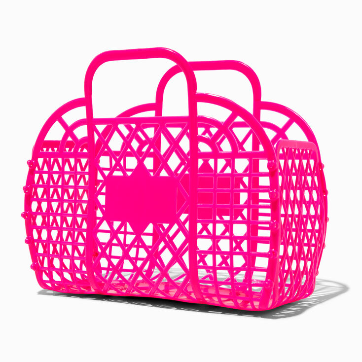Claire&#39;s Club Pink Jelly Tote Bag,