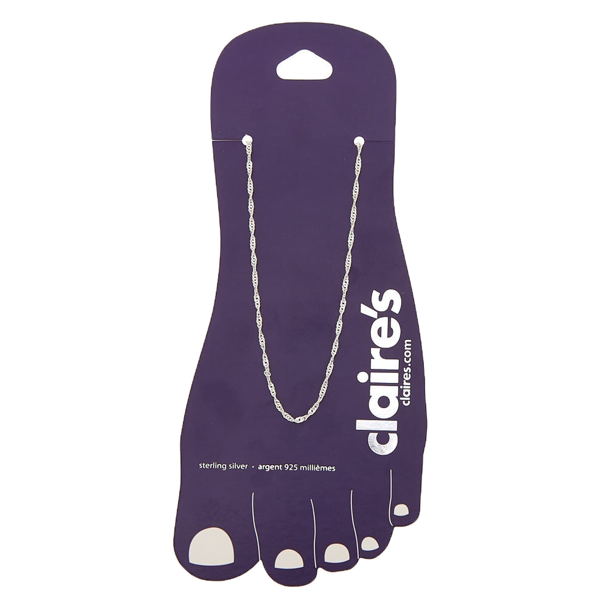 Sterling Silver Twisted Chain Anklet,