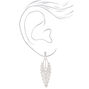 Silver 2.5&quot; Crystal Arrow Chandelier Clip On Drop Earrings,