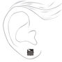 C LUXE by Claire&#39;s Black Titanium Cubic Zirconia 7MM Square Stud Earrings,
