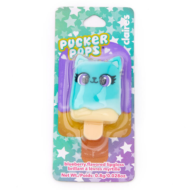 Pucker Pops&reg; Blue Cat Lip Gloss - Blueberry,