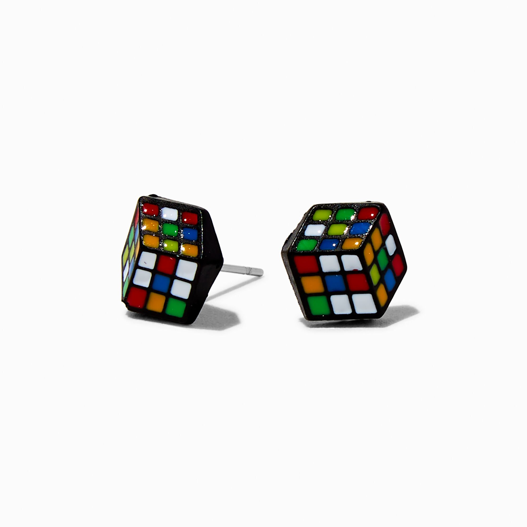 Puzzle Cube Stud Earrings,