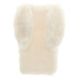 Coque de portable lapin en fausse fourrure blanche,