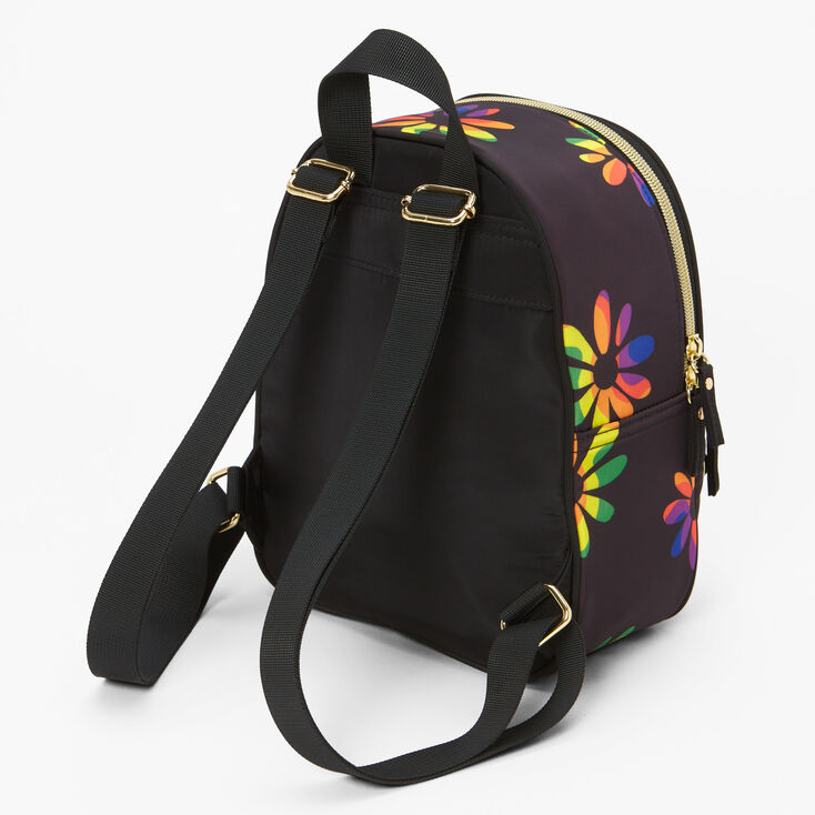 Rainbow Daisies Quilted Small Backpack,