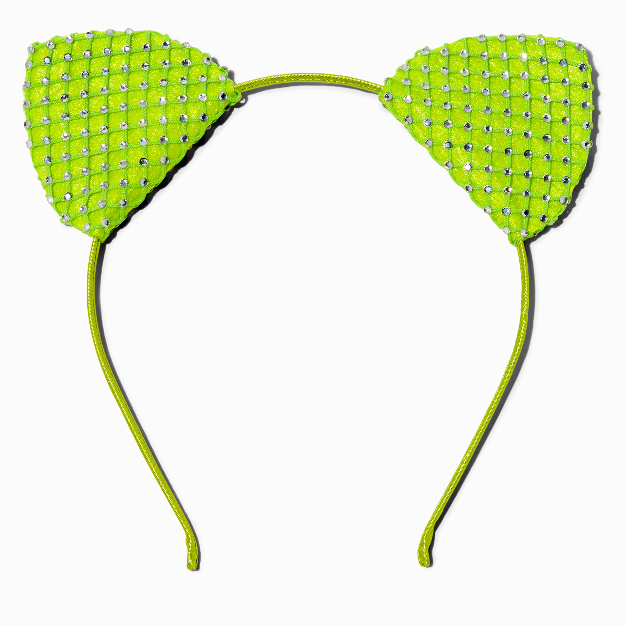 View Claires Diamante Cat Ears Headband Green information