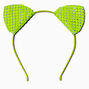 Green Diamante Cat Ears Headband,