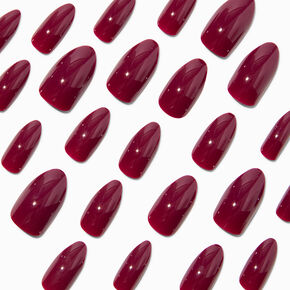 Plum Glossy Stiletto Vegan Faux Nail Set - 24 Pack,