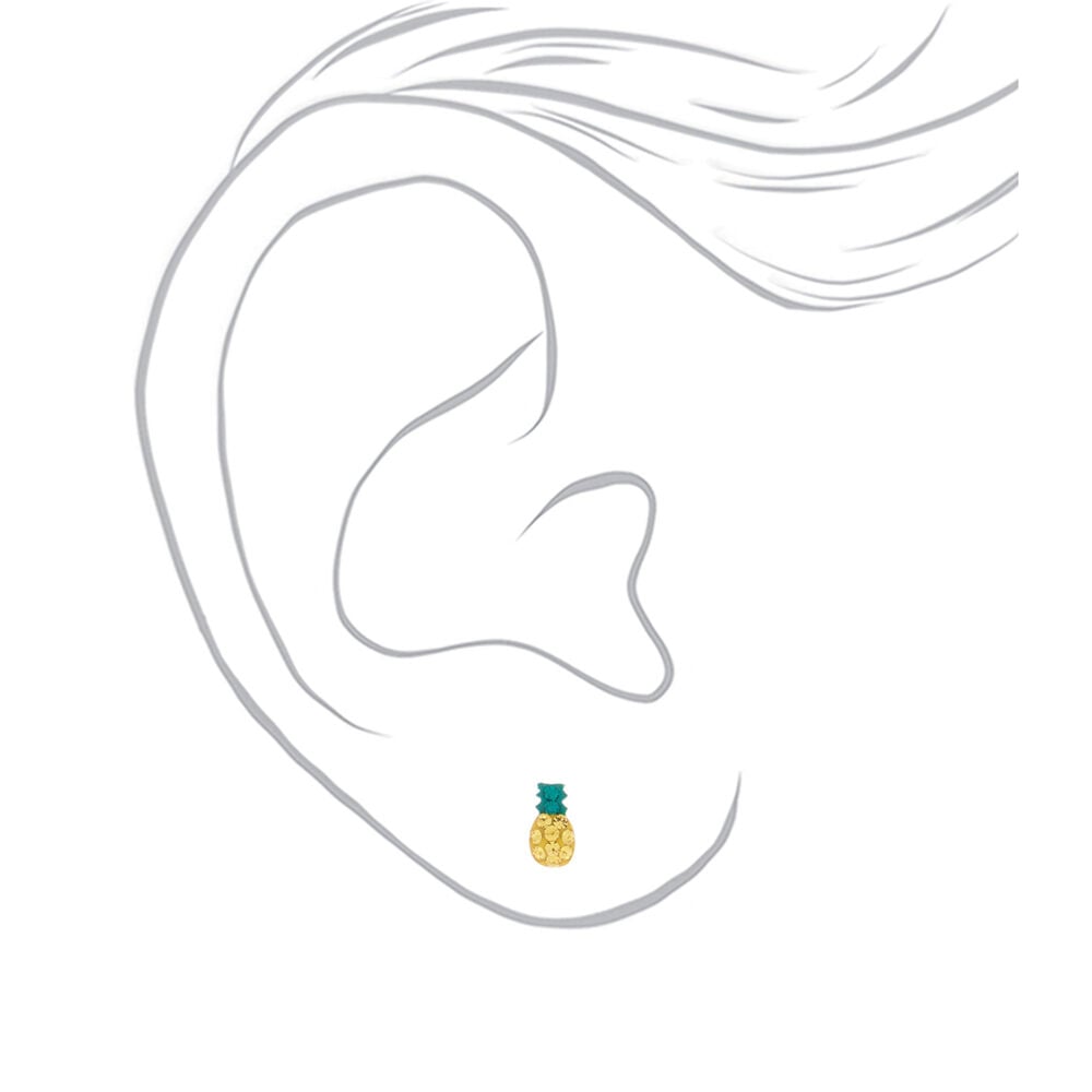 Sterling Silver Pineapple Stud Earrings