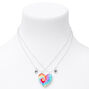 Best Friends Bright Tie Dye Split Heart Pendant Necklaces - 2 Pack,