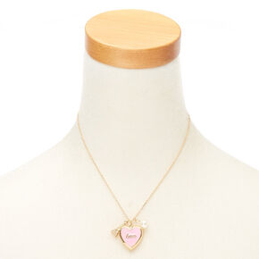 Love Paris Locket Pendant Necklace - Pink,