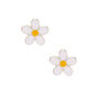 White Daisy Stud Earrings,