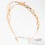 Pink Gemstone Multi Row Gold Metal Headband,