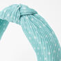 Polka Dot Pleated Knotted Headband - Mint,