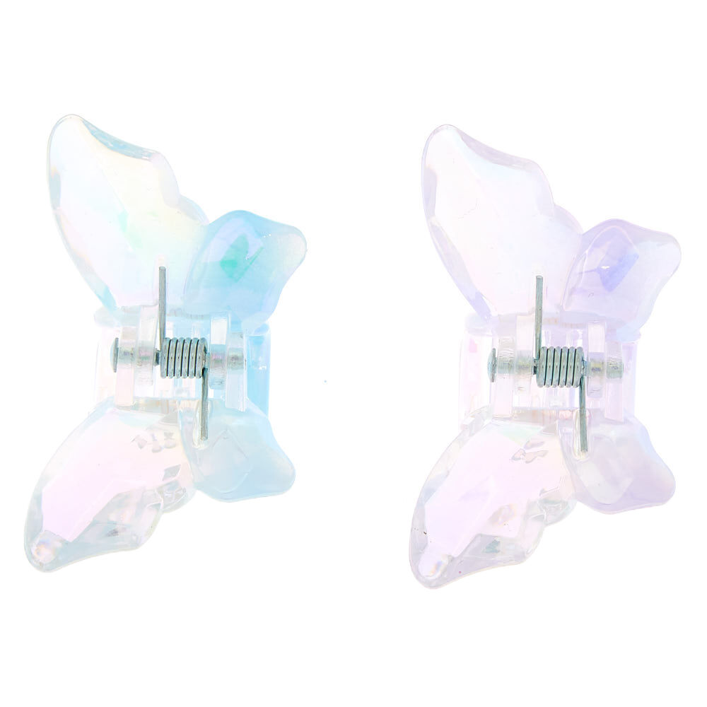 Iridescent Mini Butterfly Hair Claws - 2 Pack,