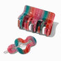 Retro Striped Rainbow Hair Claw &amp; Clip - 2 Pack,