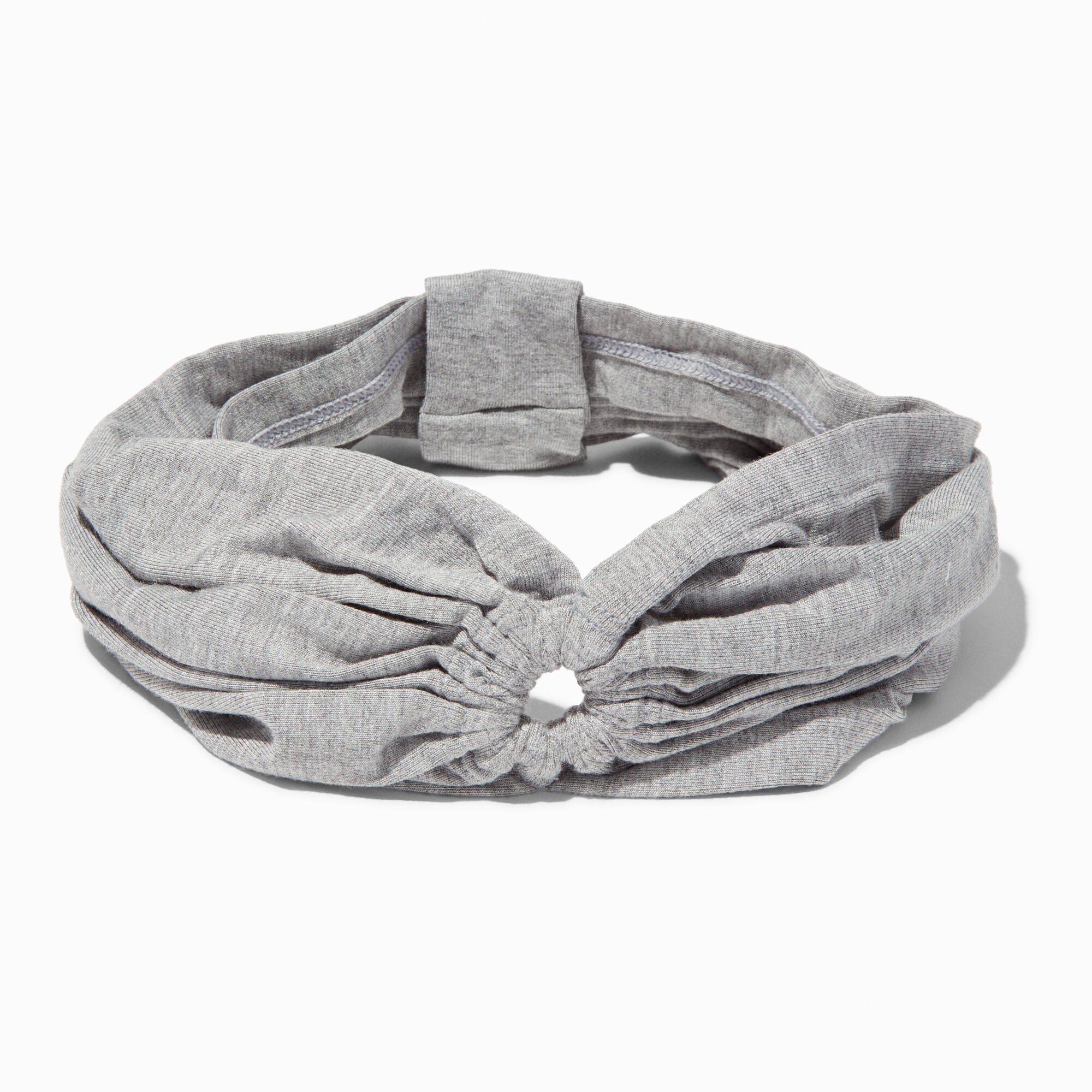 Gray Ruched Keyhole Headwrap,