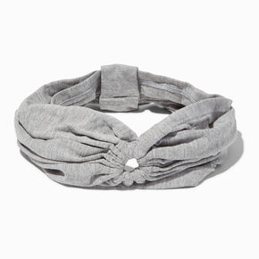 Grey Ruched Keyhole Headwrap,