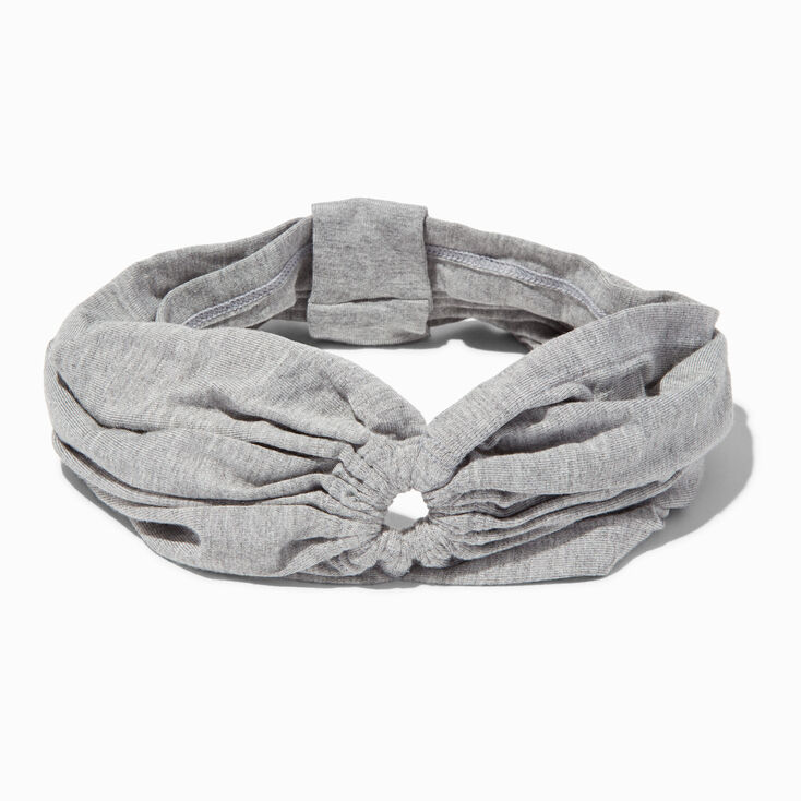 Grey Ruched Keyhole Headwrap,