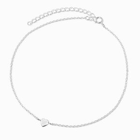 C LUXE by Claire&#39;s Sterling Silver Heart Anklet,
