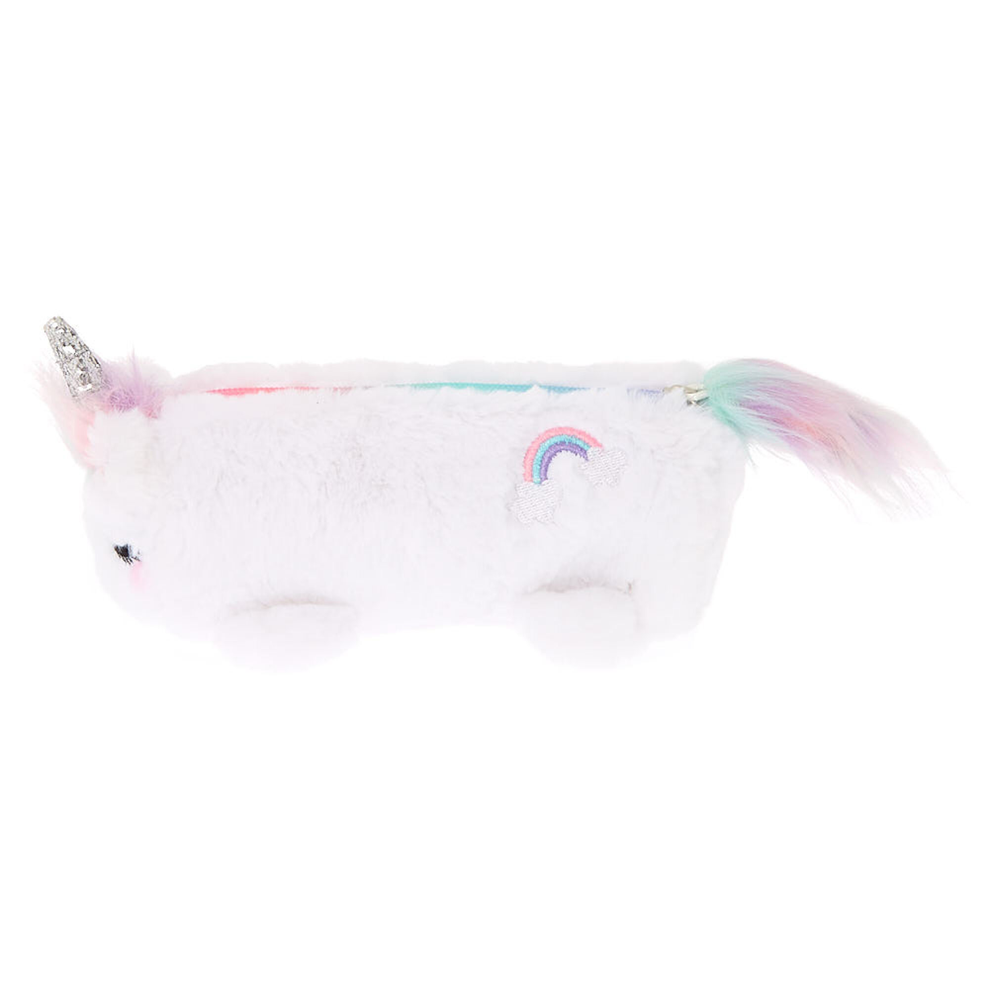 Rainbow Unicorn Plush Pencil Case White Claire S Us