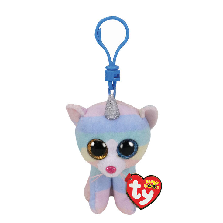 Ty&reg; Beanie Boo Heather the Unicorn Cat Keyring Clip,