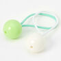 Green Single Beaded Hair Ties - 2 Pack,