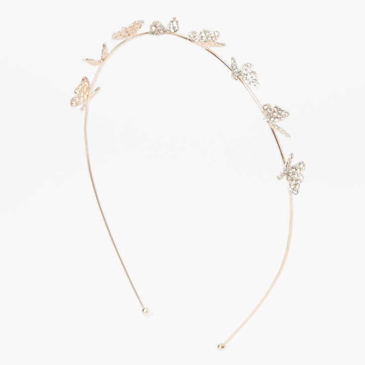 Rose Gold Pav&eacute; Butterfly Headband,