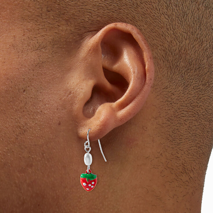 Red Strawberries Earring Stackables Set - 3 Pack ,