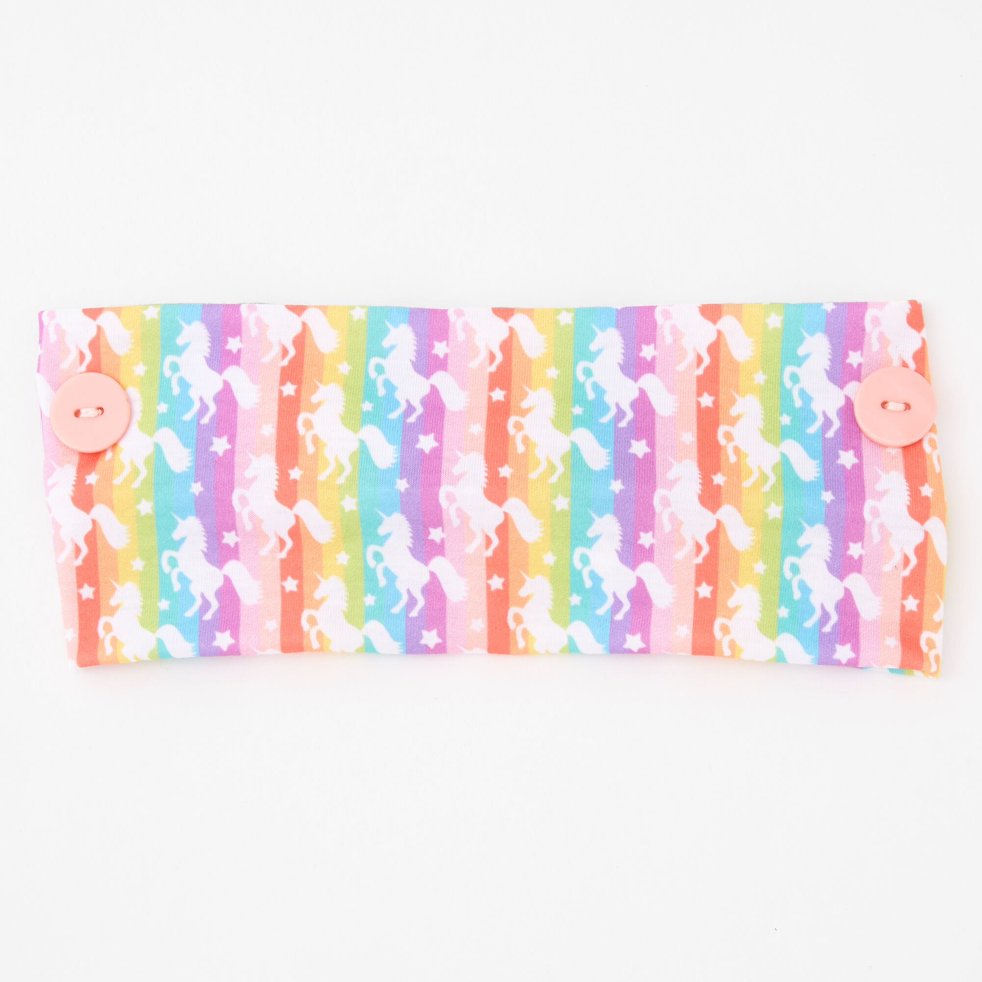 Bandeau à boutons licorne arc-en-ciel,