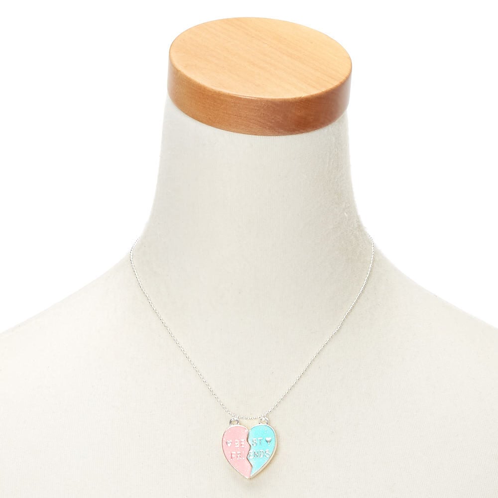Best Friends Glow In The Dark Heart Pendant Necklaces - 2 Pack,
