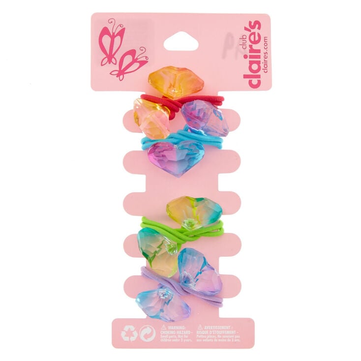 Claire&#39;s Club Heart Gem Hair Bobbles - 4 Pack,