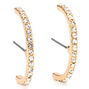 Gold Embellished Hook Stud Earrings,