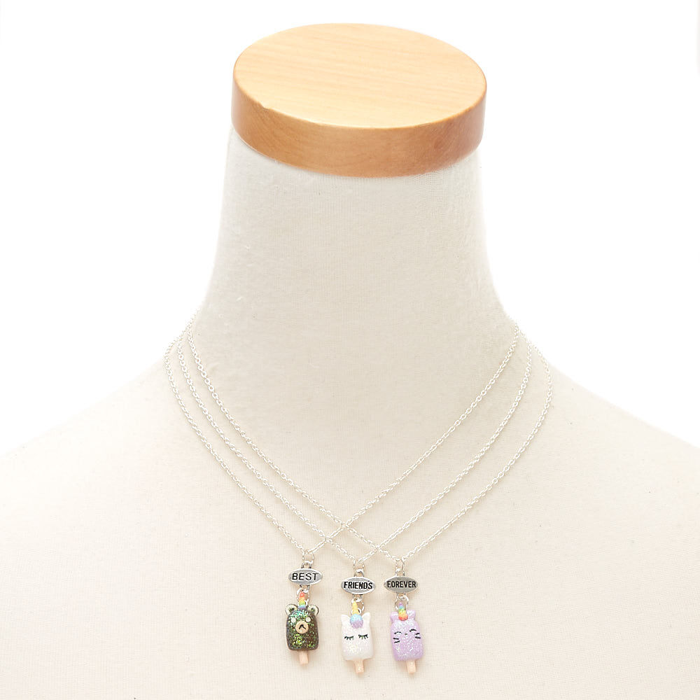 Colliers Best Friends Forever à pendentif glace licorne,