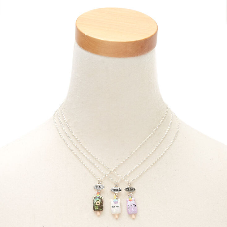 Best Friends Unicorn Popsicle Pendant Necklaces - 3 Pack,