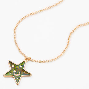 Gold Mood Star Pendant Necklace,