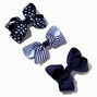 Claire&#39;s Club Navy Loopy Bow Hair Clips - 3 Pack,