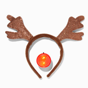 Rudolph the Red-Nosed Reindeer&reg; Antler Headband &amp; Light-Up Nose Set,