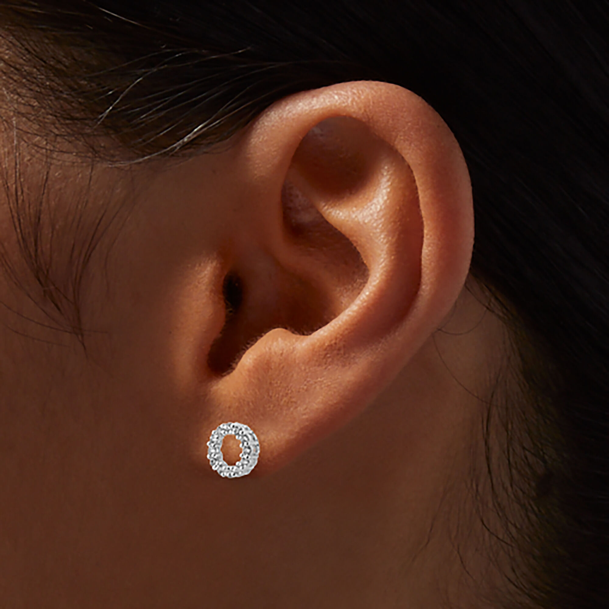 PANDORA : April Birthstone Eternity Circle Stud Earrings