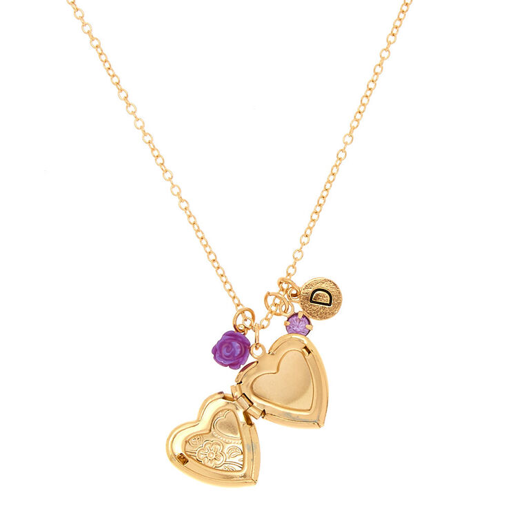 Best Friends Gold Engraved Heart Locket Pendant Necklaces - 2 Pack,