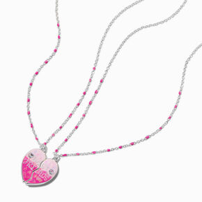 Best Friends Glow In the Dark Heart Pendant Necklaces - 2 Pack,