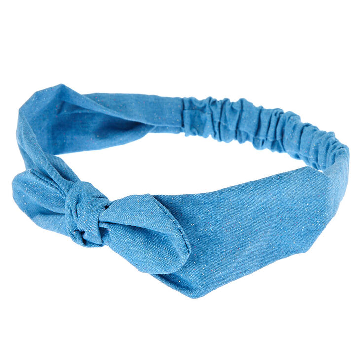 Claire's Bandeau à nœud en denim pailletté du Club Claire's