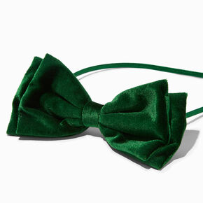 Green Velvet Bow Headband,